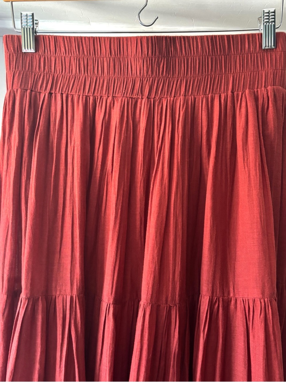 Natural Life Ariella Maxi Tiered Skirt Rust Brown Size M - Picture 10 of 14